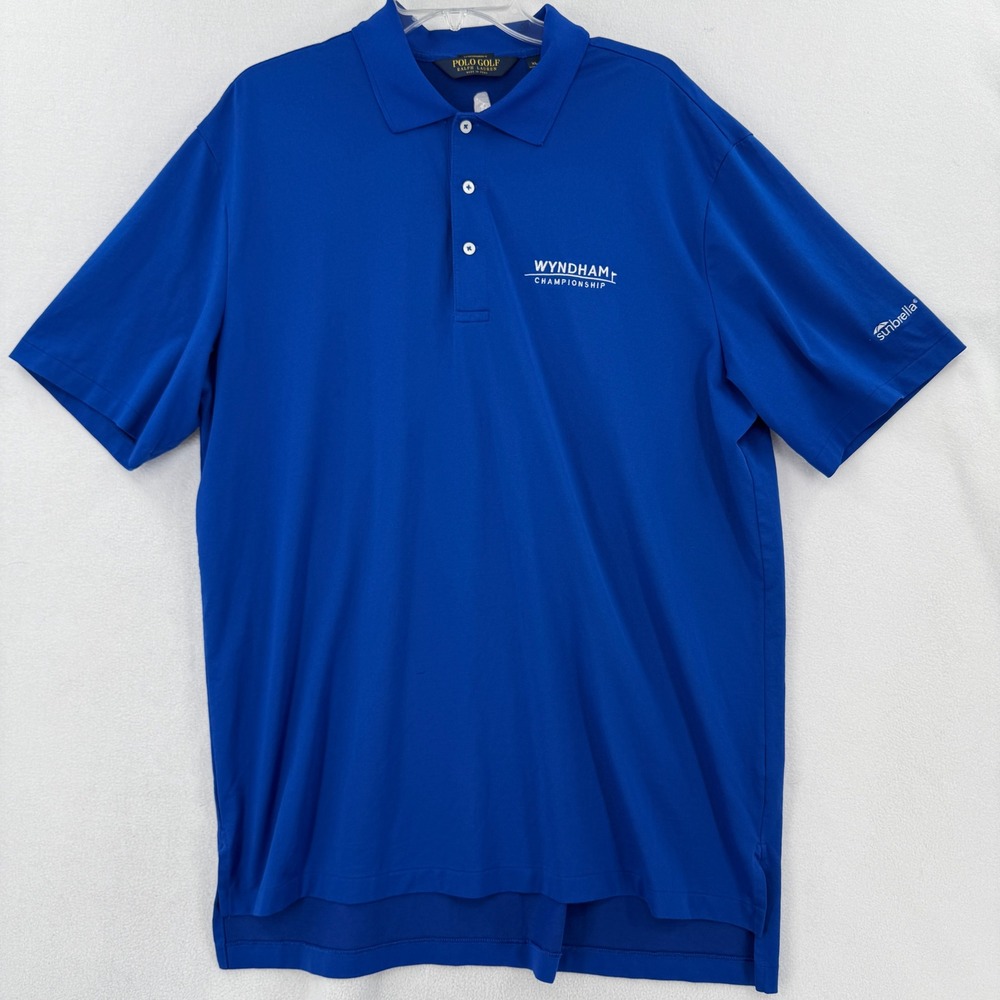 Polo Golf Ralph Lauren Shirt Mens XL Blue Wyndham Championship Performance Top